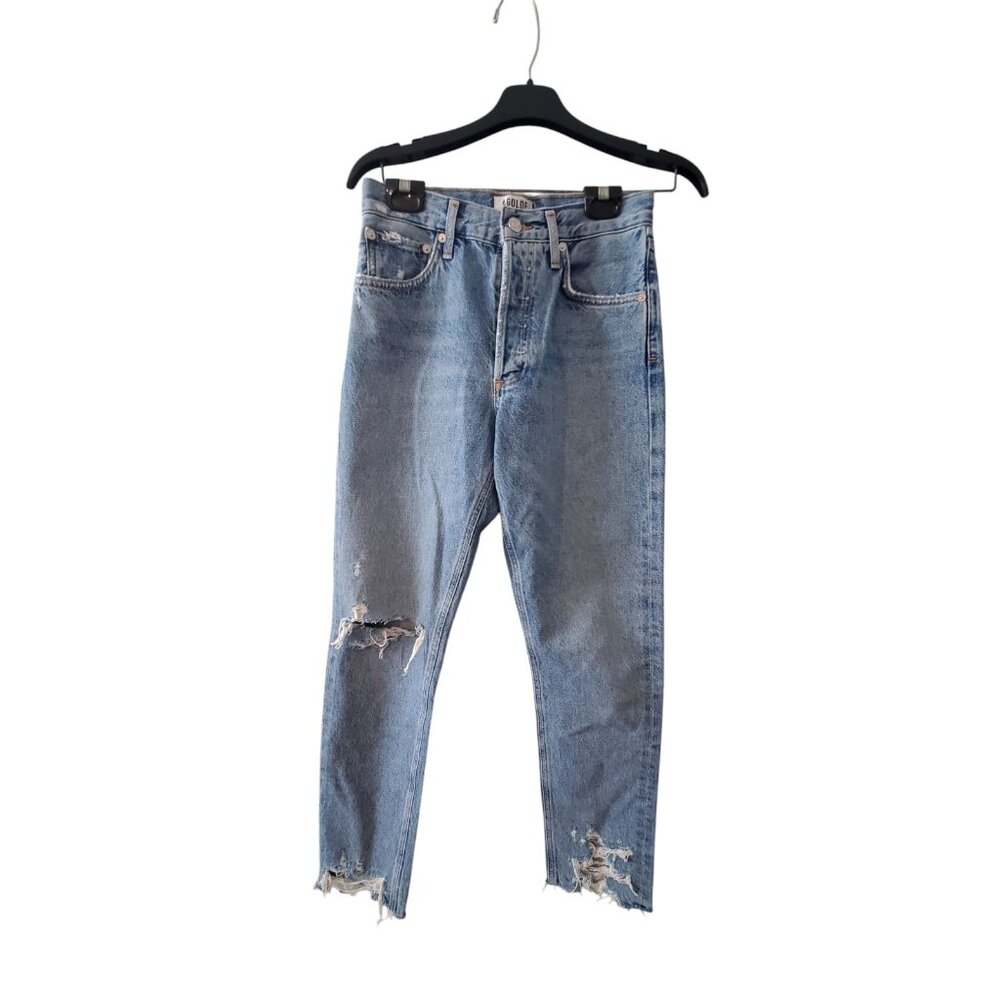 AGOLDE Jamie jeans womens 25 chewed hem buttonfly organic cotton